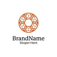 Abstract symmetric Mandala Pattern Logo Design Template vector