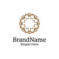 Abstract symmetric Mandala Pattern Logo Design Template vector