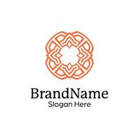 Abstract symmetric Mandala Pattern Logo Design Template vector