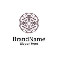 Abstract symmetric Mandala Pattern Logo Design Template vector