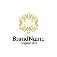 Abstract symmetric Mandala Pattern Logo Design Template vector