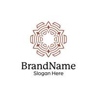 Abstract symmetric Mandala Pattern Logo Design Template vector