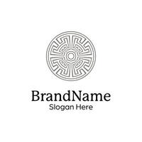 Abstract symmetric Mandala Pattern Logo Design Template vector