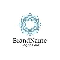 Abstract symmetric Mandala Pattern Logo Design Template vector