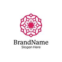 Abstract symmetric Mandala Pattern Logo Design Template vector