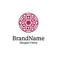 Abstract symmetric Mandala Pattern Logo Design Template vector