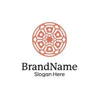 Abstract symmetric Mandala Pattern Logo Design Template vector