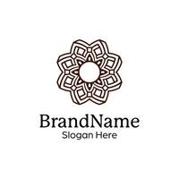 Abstract symmetric Mandala Pattern Logo Design Template vector