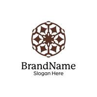 Abstract symmetric Mandala Pattern Logo Design Template vector