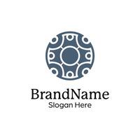 Abstract symmetric Mandala Pattern Logo Design Template vector