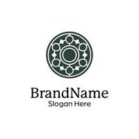 Abstract symmetric Mandala Pattern Logo Design Template vector