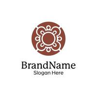 Abstract symmetric Mandala Pattern Logo Design Template vector