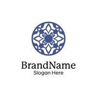Abstract symmetric Mandala Pattern Logo Design Template vector