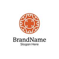 Abstract symmetric Mandala Pattern Logo Design Template vector