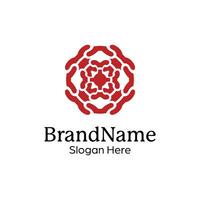 Abstract symmetric Mandala Pattern Logo Design Template vector