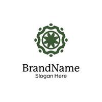 Abstract symmetric Mandala Pattern Logo Design Template vector
