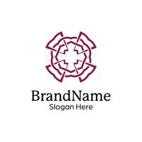 Abstract symmetric Mandala Pattern Logo Design Template vector