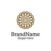 Abstract symmetric Mandala Pattern Logo Design Template vector