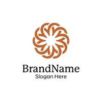 Abstract symmetric Mandala Pattern Logo Design Template vector