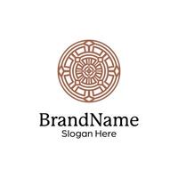 Abstract symmetric Mandala Pattern Logo Design Template vector