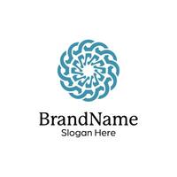 Abstract symmetric Mandala Pattern Logo Design Template vector