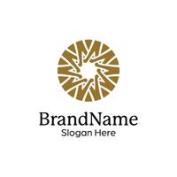 Abstract symmetric Mandala Pattern Logo Design Template vector