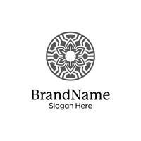 Abstract symmetric Mandala Pattern Logo Design Template vector