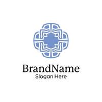 Abstract symmetric Mandala Pattern Logo Design Template vector