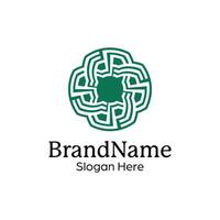 Abstract symmetric Mandala Pattern Logo Design Template vector
