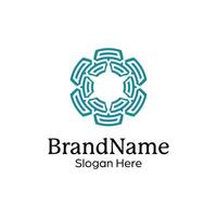 Abstract symmetric Mandala Pattern Logo Design Template vector