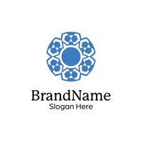 Abstract symmetric Mandala Pattern Logo Design Template vector