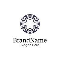 Abstract symmetric Mandala Pattern Logo Design Template vector