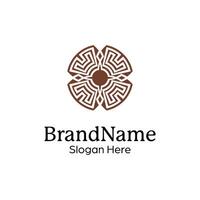 Abstract symmetric Mandala Pattern Logo Design Template vector