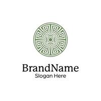 Abstract symmetric Mandala Pattern Logo Design Template vector