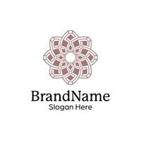 Abstract symmetric Mandala Pattern Logo Design Template vector