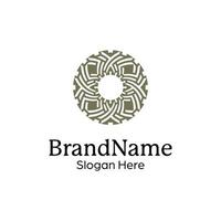 Abstract symmetric Mandala Pattern Logo Design Template vector