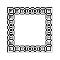 Ornamental Geometric Square Border Pattern Design with Symmetrical Shapes vector