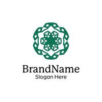 Abstract symmetric Mandala Pattern Logo Design Template vector
