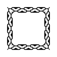 Ornamental Geometric Square Border Pattern Design with Symmetrical Shapes vector