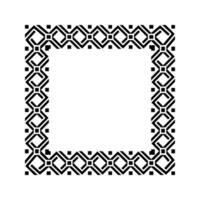 Ornamental Geometric Square Border Pattern Design with Symmetrical Shapes vector