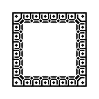 Ornamental Geometric Square Border Pattern Design with Symmetrical Shapes vector