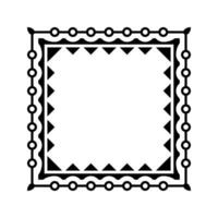 Ornamental Geometric Square Border Pattern Design with Symmetrical Shapes vector