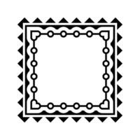 Ornamental Geometric Square Border Pattern Design with Symmetrical Shapes vector