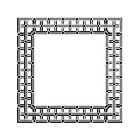Ornamental Geometric Square Border Pattern Design with Symmetrical Shapes vector
