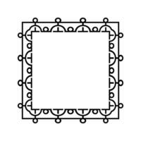 Ornamental Geometric Square Border Pattern Design with Symmetrical Shapes vector