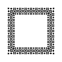Ornamental Geometric Square Border Pattern Design with Symmetrical Shapes vector