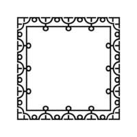 Ornamental Geometric Square Border Pattern Design with Symmetrical Shapes vector