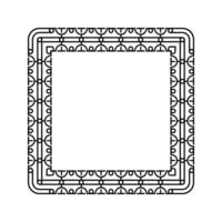 Ornamental Geometric Square Border Pattern Design with Symmetrical Shapes vector