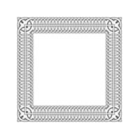 Ornamental Geometric Square Border Pattern Design with Symmetrical Shapes vector