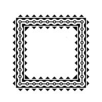 Ornamental Geometric Square Border Pattern Design with Symmetrical Shapes vector